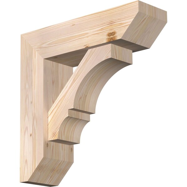Ekena Millwork Balboa Slat Smooth Bracket w/ Offset Brace, Douglas Fir, 7 1/2"W x 26"D x 26"H BKT0806X26X26BOA06SDF - main